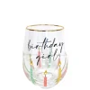Clearance 8 Oak Lane Stemless Wine Glass - Birthday Multi-Color