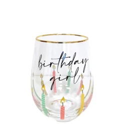 Clearance 8 Oak Lane Stemless Wine Glass - Birthday Multi-Color