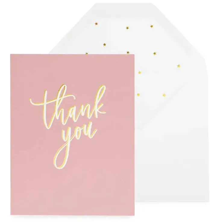 Fashion Sugar Paper Thank You Script Card