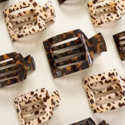 Outlet TELETIES Tortoise Flat Square Clip