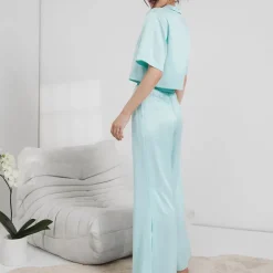 New Lunya Washable Silk High Rise Pant Set - Limited Edition Infinity Blue