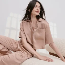 Discount Lunya Washable Silk High Rise Pant Set - Core Collection Otium TanImmersed Black