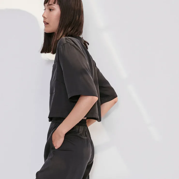 Discount Lunya Washable Silk High Rise Pant Set - Core Collection Otium TanImmersed Black