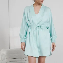 New Lunya Washable Silk Robe - Limited Edition Infinity Blue