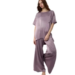 Outlet Lunya Washable Silk Tee Pant Set - Limited Edition Frosted Crocus