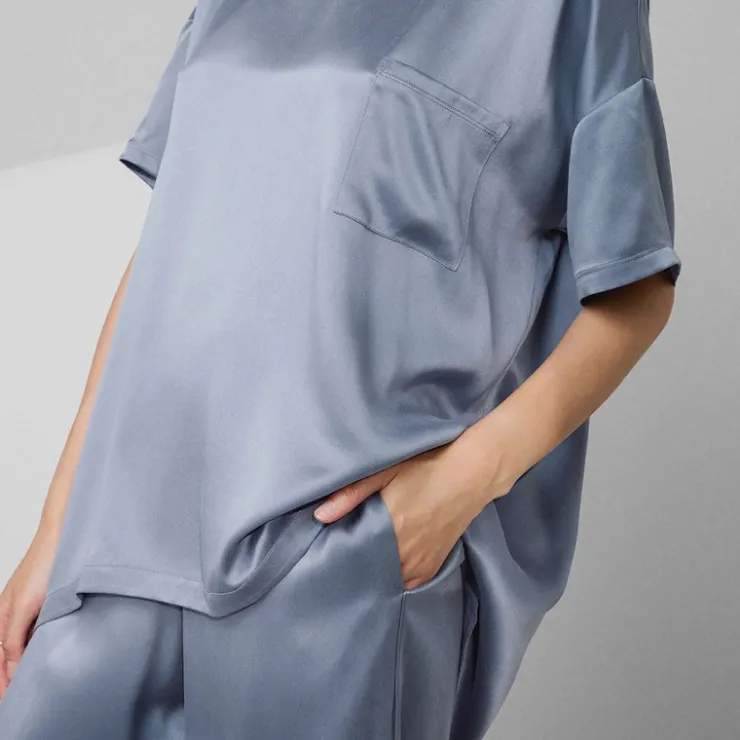 Online Lunya Washable Silk Tee Pant Set - Limited Edition Pastoral Blue